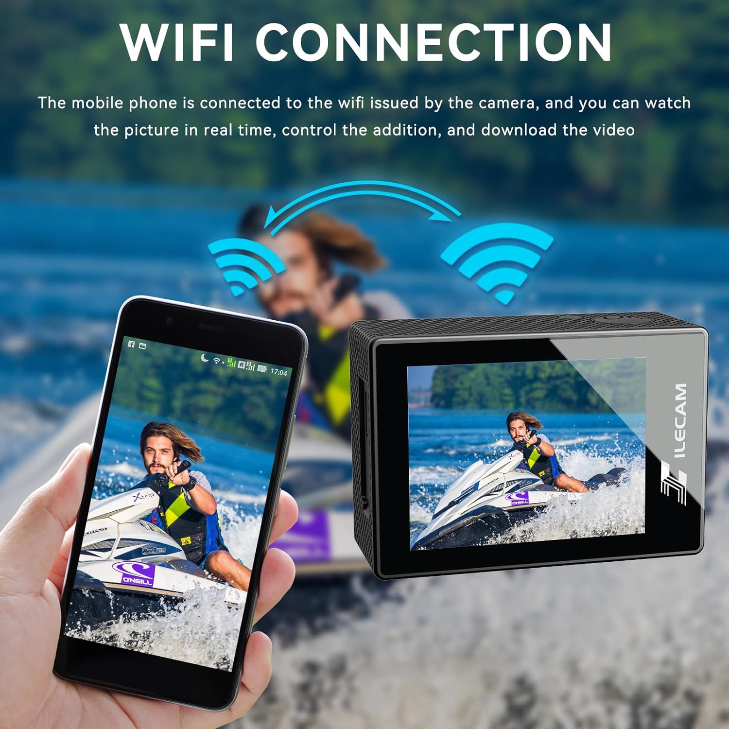 Action Camera 4K WiFi/ 2.4 G Remote Control 2 * 1350mAh Battery Waterproof Camera Underwater 131FT 4*Zoom Sports Camera and Multifunctional Accessories (4K+MIC) - Image 4