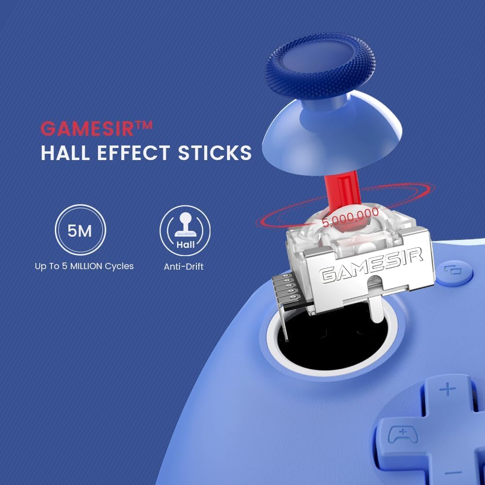 GameSir G7 SE Wired Controller for Xbox Series X|S, Xbox One & Windows 10/11, Plug and Play Gaming Gamepad with Hall Effect Joysticks/Hall Trigger, 3.5mm Audio Jack (Blue) - Image 3