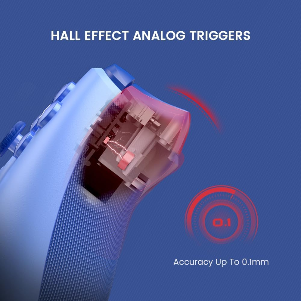 GameSir G7 SE Wired Controller for Xbox Series X|S, Xbox One & Windows 10/11, Plug and Play Gaming Gamepad with Hall Effect Joysticks/Hall Trigger, 3.5mm Audio Jack (Blue) - Image 4