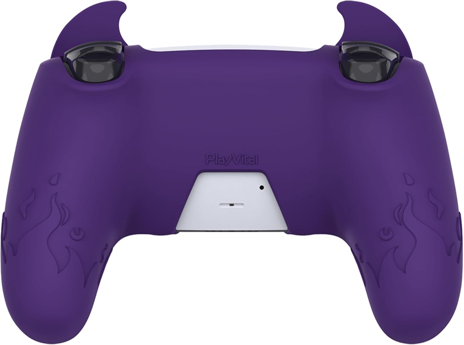 PlayVital Halloween Cute Demon Controller Silicone Case for ps5, Kawaii Controller Cover Gamepad Skin Protector for ps5 with Touch Pad Sticker & Thumb Grip Caps - Purple - Image 8