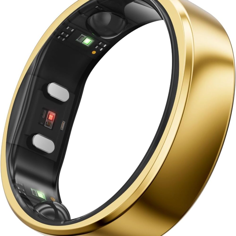 RingConn Gen 2, World’s First Smart Ring with Sleep Apnea Monitoring, No APP Subscription, 12-Day Battery Life, Stress/Heart Rate/Women's Health Tracker, Android & iOS Compatible (Gold, Size 9)