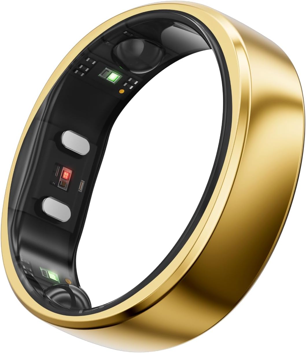 RingConn Gen 2, World’s First Smart Ring with Sleep Apnea Monitoring, No APP Subscription, 12-Day Battery Life, Stress/Heart Rate/Women's Health Tracker, Android & iOS Compatible (Gold, Size 9)