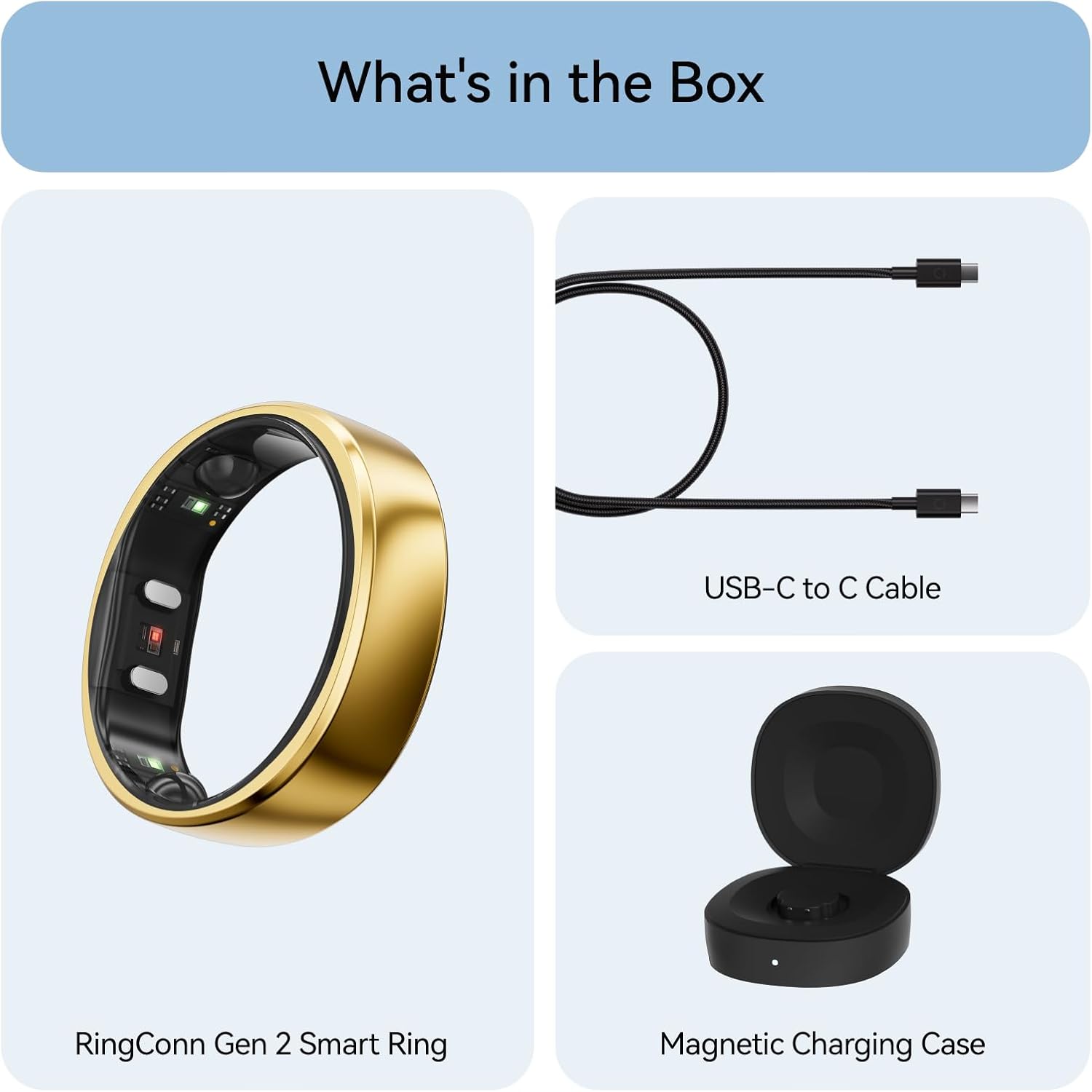 RingConn Gen 2, World’s First Smart Ring with Sleep Apnea Monitoring, No APP Subscription, 12-Day Battery Life, Stress/Heart Rate/Women's Health Tracker, Android & iOS Compatible (Gold, Size 9) - Image 8