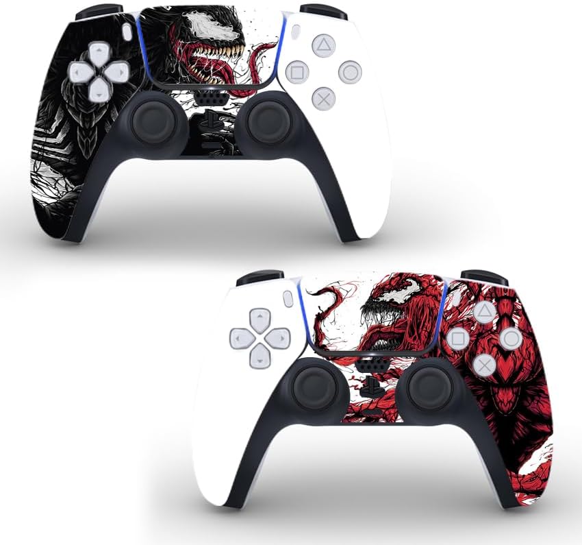 Skin Covers Vinyl Stickers Cover Alien Monster Wrap Compatible with PS5 Controller Remote Hero (2 Pack)