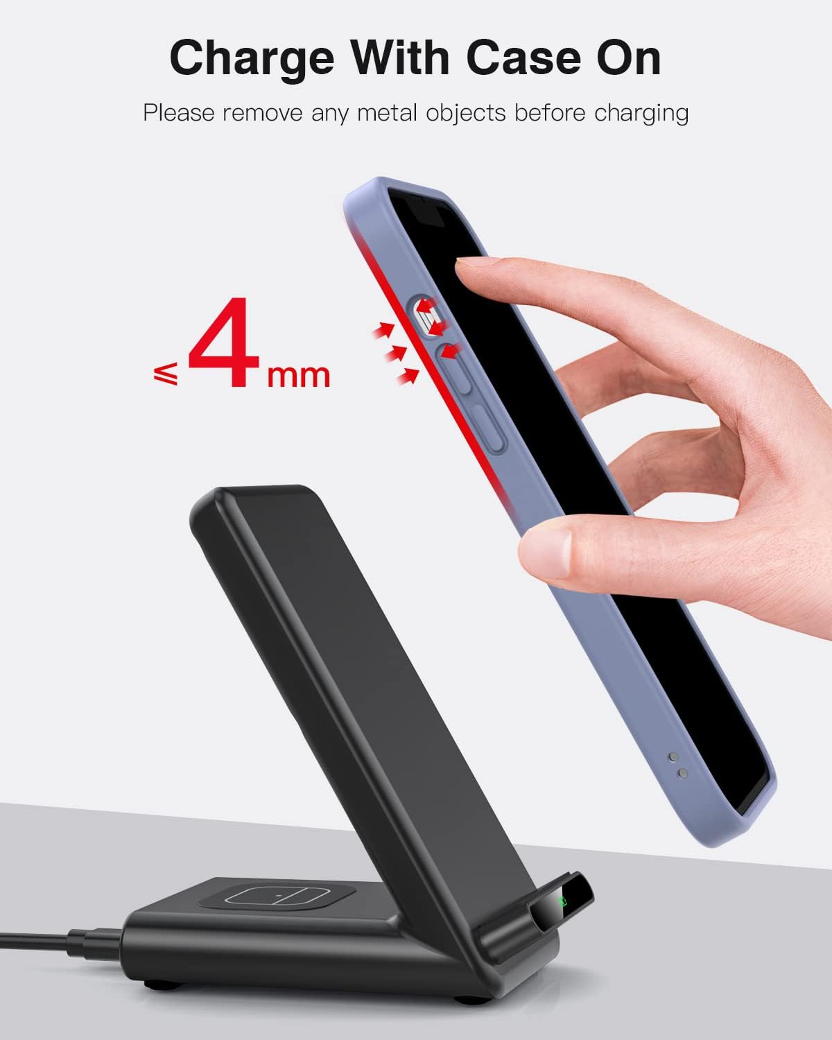 Wireless Charging Station,3 in 1 Wireless Charging Stand Made for Apple Watch Ultra 10 9 8 7 6 SE 5 4 3,Fast Wireless Charger Made for iPhone 16/15/14/13/12/11/X,for AirPods Pro(with Adapter) - Image 7